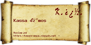 Kassa Ámos névjegykártya